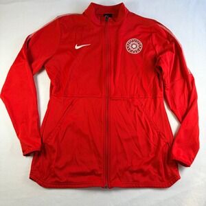 Nike Portland Thorns FC Jacket Women's Medium Red Dri-Fit Zip-Up NWSL Soccer